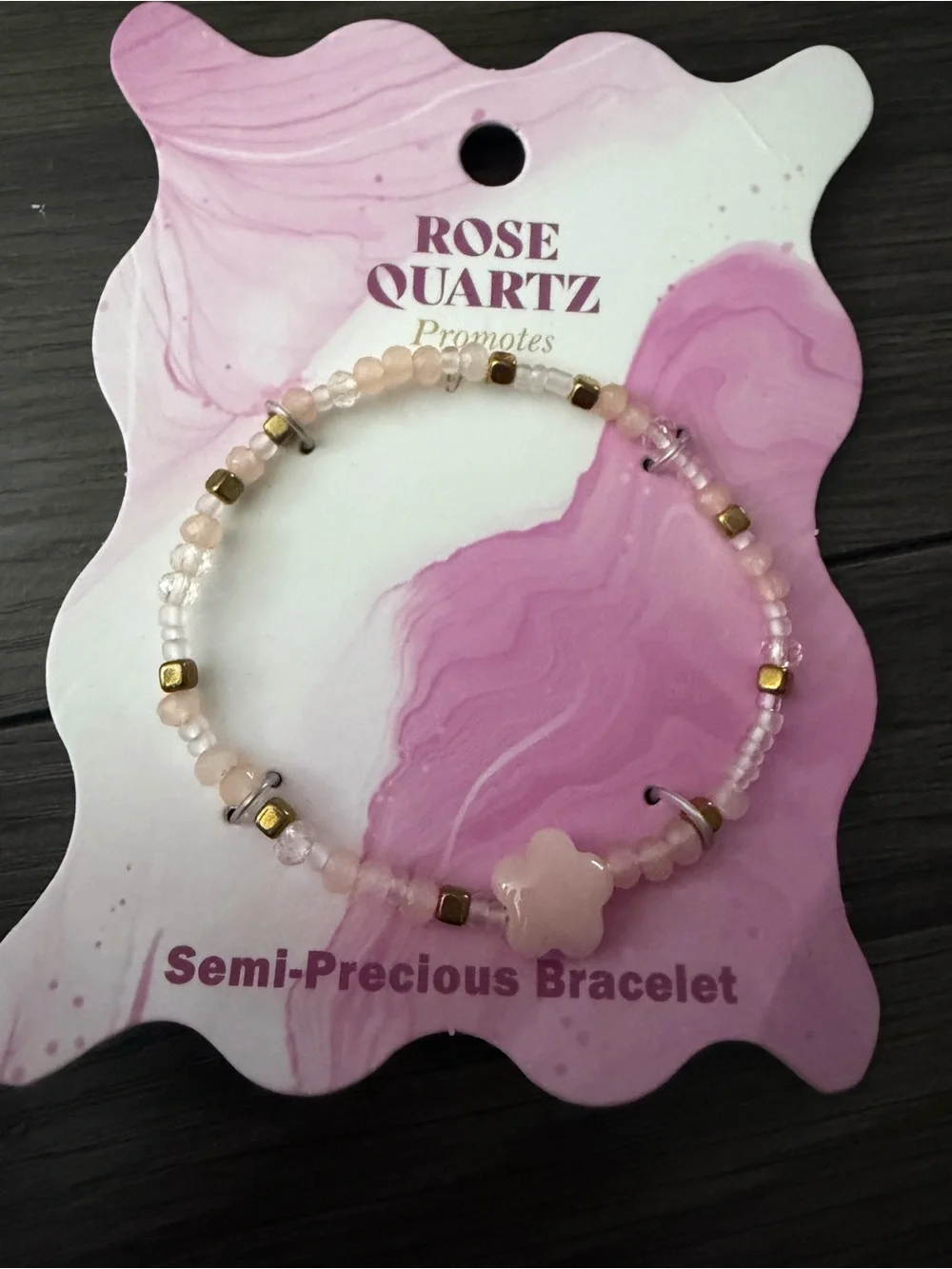 Rose Quartz Pink Semi-Precious Beaded Bracelet by